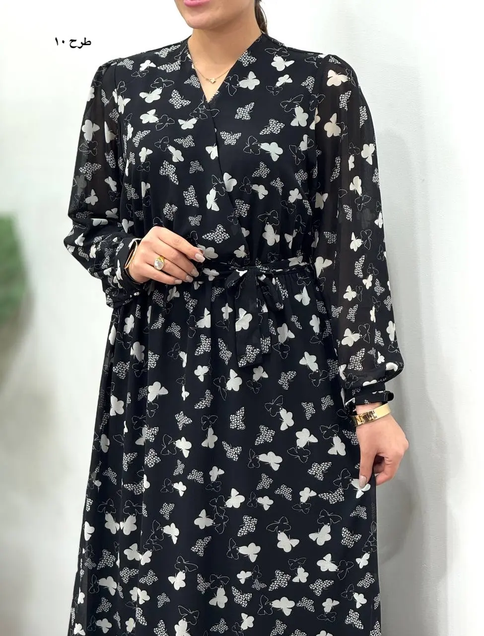 پیراهن بلند حریر آستردار آوا کد 4760